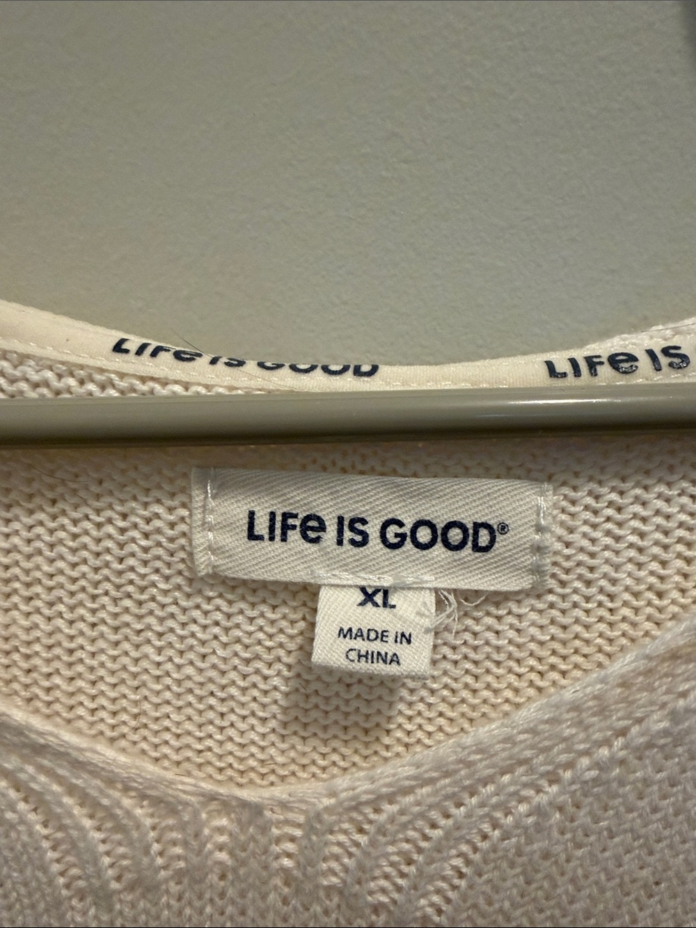 Life Is Good Cream Knit Hoodie - Picture 2 of 3